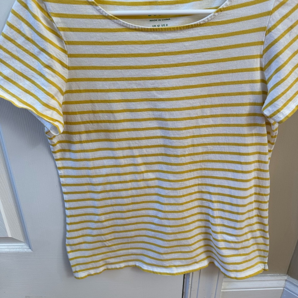 Striped Yellow and White Women's Top
